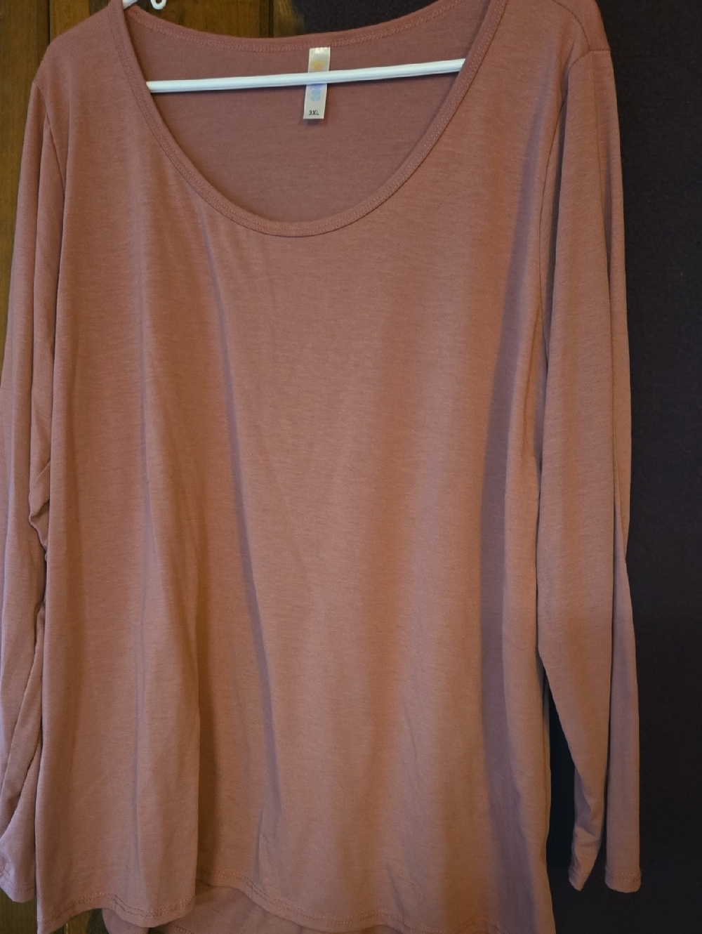 LuLaRoe Long Sleeve Scoop Neck Top - Dusty Mauve